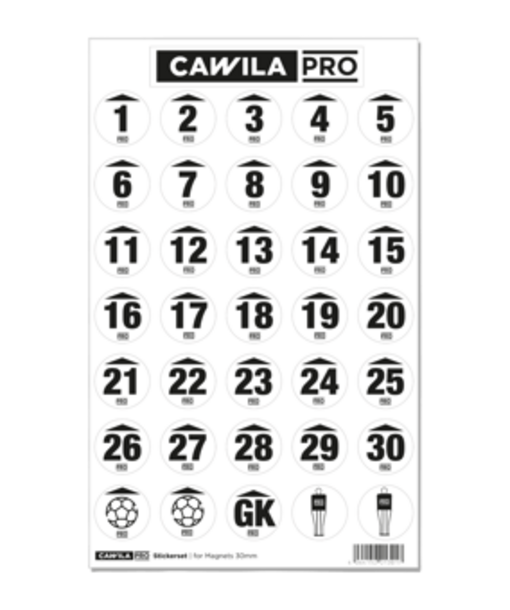 Cawila PRO Stickerset | Rückennummern | 30mm | schwarz