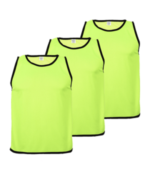 Cawila ACADEMY Trainingsleibchen | 3er Set | Neongelb | Größe 128-140