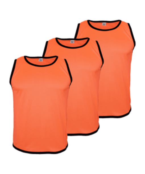 Cawila ACADEMY Trainingsleibchen | 3er Set | Hotorange | Größe 128-140