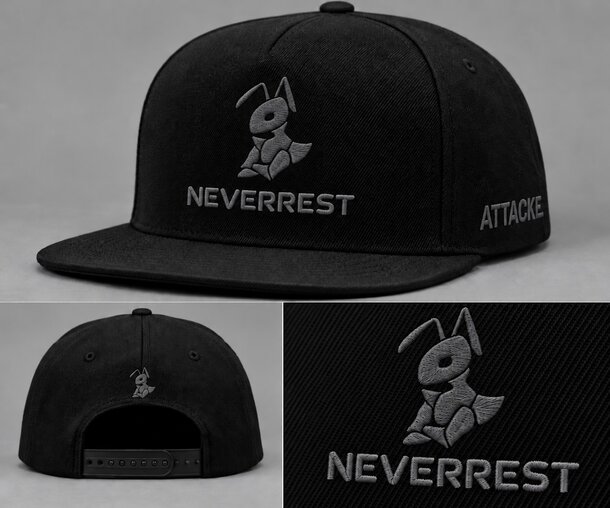 NEVERREST Cap – Schwarz / Grau Ton in Ton