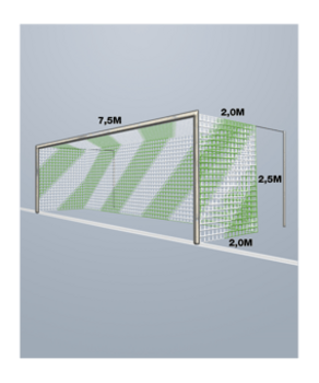 Cawila PRO Tornetz PPM 4MM M120 | 7,50 x 2,50m | 2,0 x 2,0m grün/weiß