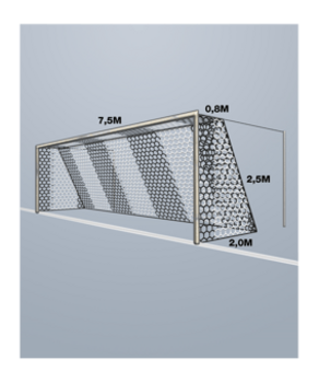 Cawila PRO Tornetz PPM 4MM HEX120 | 7,50 x 2,50m | 0,8 x 2,0m weiß/schwarz