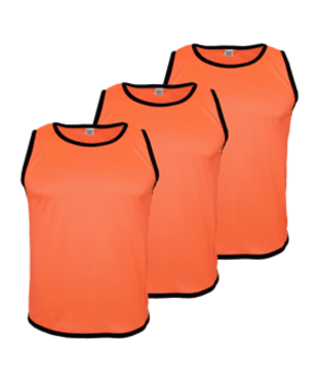 Cawila ACADEMY Trainingsleibchen | 3er Set | Hotorange | Größe 128-140